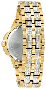 Bulova Crystal Collection Octova White Dial Gold Steel Strap Watch for Men - 98C126 Buy Now By Bulova