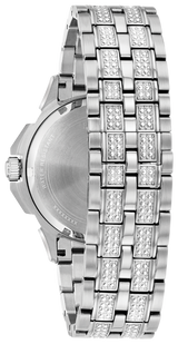 Bulova Crystal Collection Pave Silver Dial with Crystals Silver Steel Strap Watch for Men - 96C134 Buy Now By Bulova