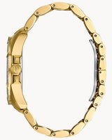 Shop Bulova Crystal Collection Blue Dial Gold Steel Strap Watch for Men - 98C128 in USA