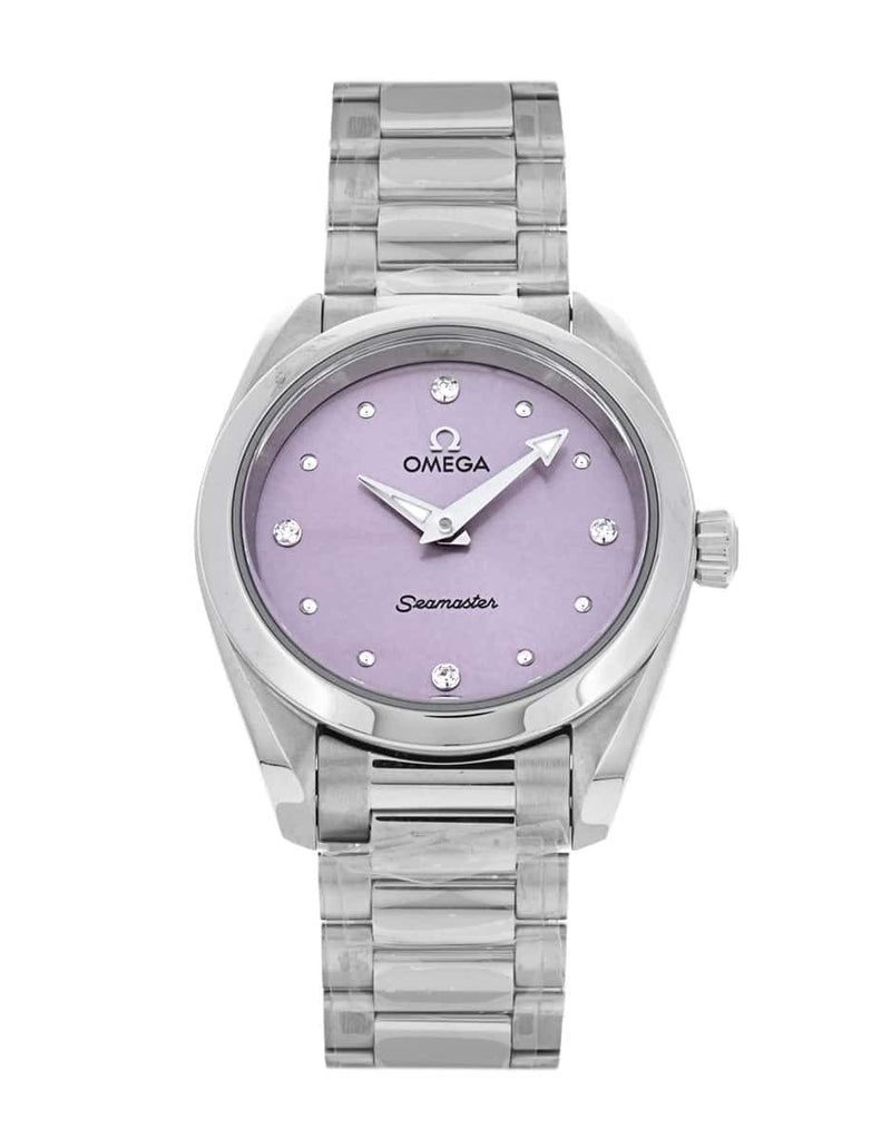 Shop Omega Seamaster Aqua Terra Quartz Purple Dial Silver Steel Strap Watch for Women - 220.10.28.60.60.001 in USA