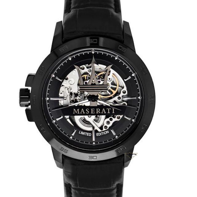 Maserati Potenza Automatic Black Dial Black Leather Strap Stainless Steel Watch For Men - R8821119006 Buy Now By Maserati