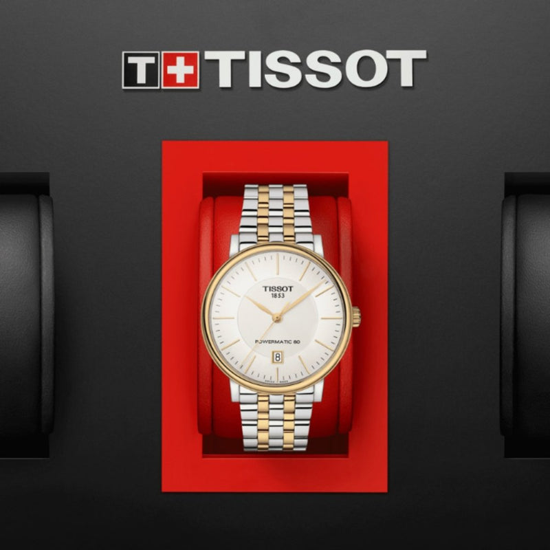 Tissot Carson Premium Powermatic 80 White Dial Two Tone Steel Strap Watch For Men - T122.407.22.031.00 Buy Now By Tissot