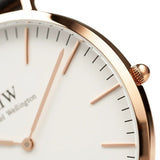 Daniel Wellington Classic Sheffield White Dial Black Leather Strap Watch for Women - DW00100036 Buy Now By Daniel Wellington
