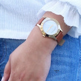 Shop Marc Jacobs Blade White Dial Brown Leather Strap Watch for Women - MBM1218 in USA
