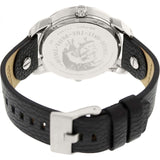 Diesel Mini Daddy Black Silver Dial Black Leather Strap Watch For Men - DZ7307 Buy Now By Diesel