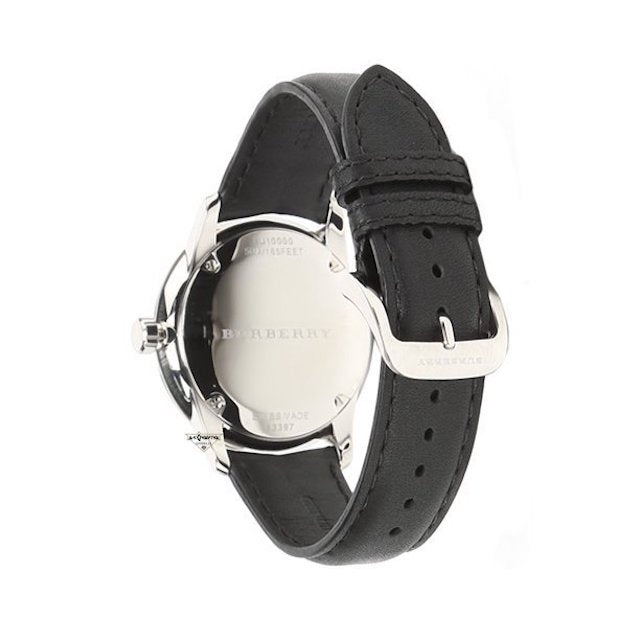 Shop Burberry The Classic Horseferry Beige Dial Black Leather Strap Watch for Men - BU10000 in USA