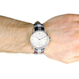 Shop Burberry The Classic Horseferry Silver Dial Black Leather Strap Watch for Men - BU10002 in USA