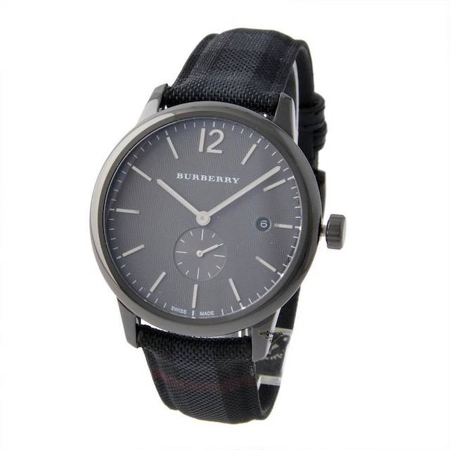Shop Burberry The Classic Round Horseferry Black Dial Black Leather Strap Watch for Men - BU10010 in USA