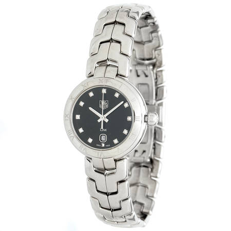 Shop Tag Heuer Link Quartz Diamonds Black Dial Silver Steel Strap Watch for Women - WAT1410.BA0954 in USA