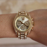 Michael Kors Mini Bradshaw Crystals Gold Dial Gold Steel Strap Watch For Women - MK6494 Buy Now By Michael Kors