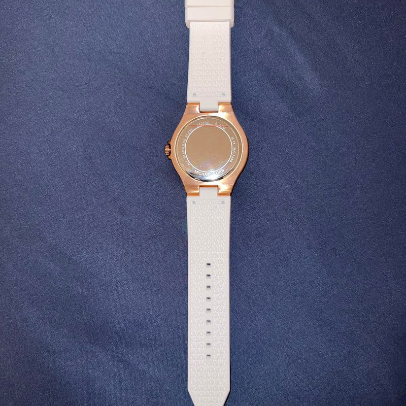 Michael Kors Lennox Three-Hand Crystals Dial White Silicone Strap Watch For Women - MK7248 Buy Now By Michael Kors