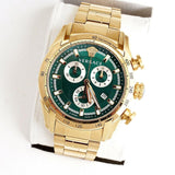 Versace V-Ray Chronograph Quartz Green Dial Gold Steel Strap Watch For Men - VE2I00621 Buy Now By Versace