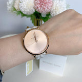Michael Kors Jayne Three Hand Rose Gold Dial White Leather Strap Watch For Women - MK7128 Buy Now By Michael Kors
