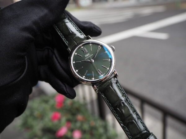 IWC Portofino Automatic Green Dial Green Leather Strap Watch for Women - IW357405 Buy Now By IWC