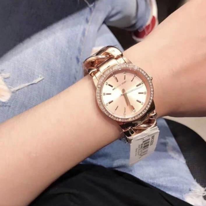 Michael Kors Nini Three Hand Gold Dial Gold Steel Strap Watch For Women - MK3235 Buy Now By Michael Kors