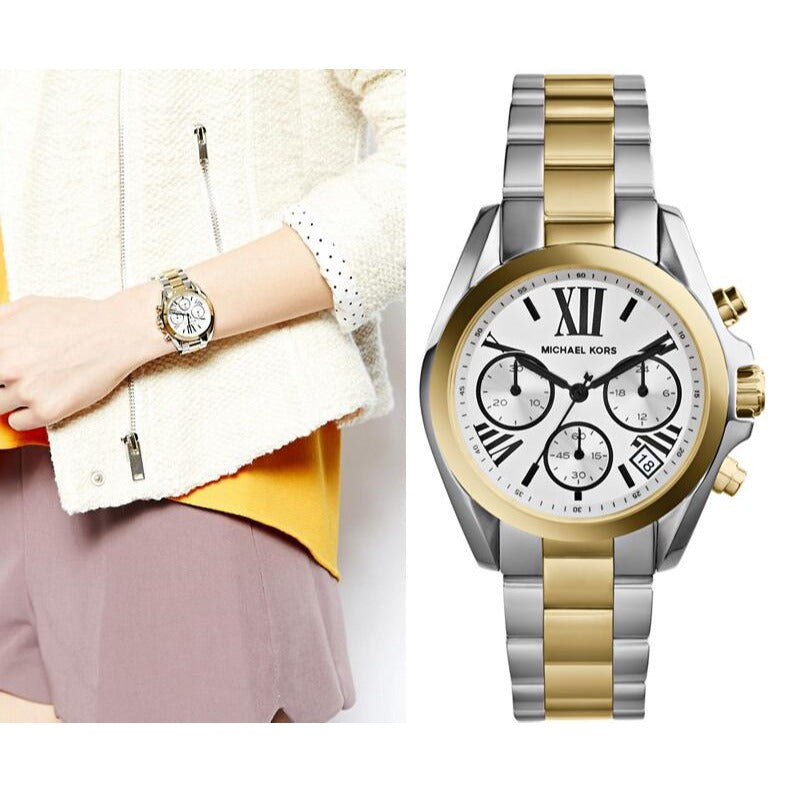 Michael Kors Bradshaw Chronograph Silver Dial Two Tone Steel Strap Watch For Women - MK5912 Buy Now By Michael Kors