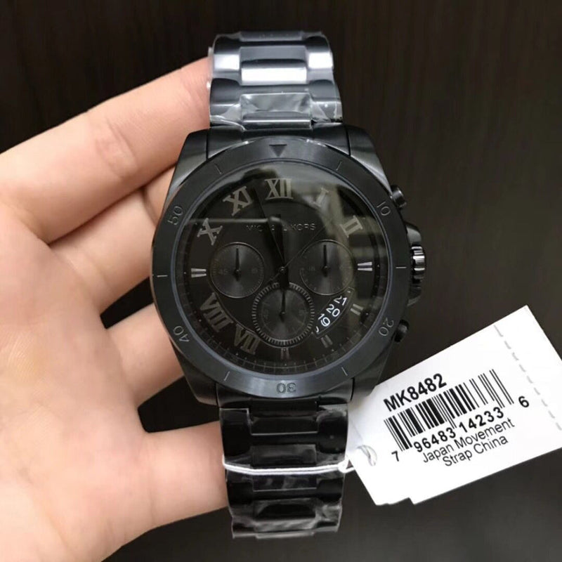 Michael Kors Brecken Chronograph Black Dial Black Steel Strap Watch For Men - MK8482 Buy Now By Michael Kors