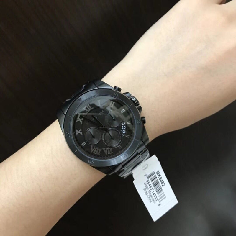 Michael Kors Brecken Chronograph Black Dial Black Steel Strap Watch For Men - MK8482 Buy Now By Michael Kors