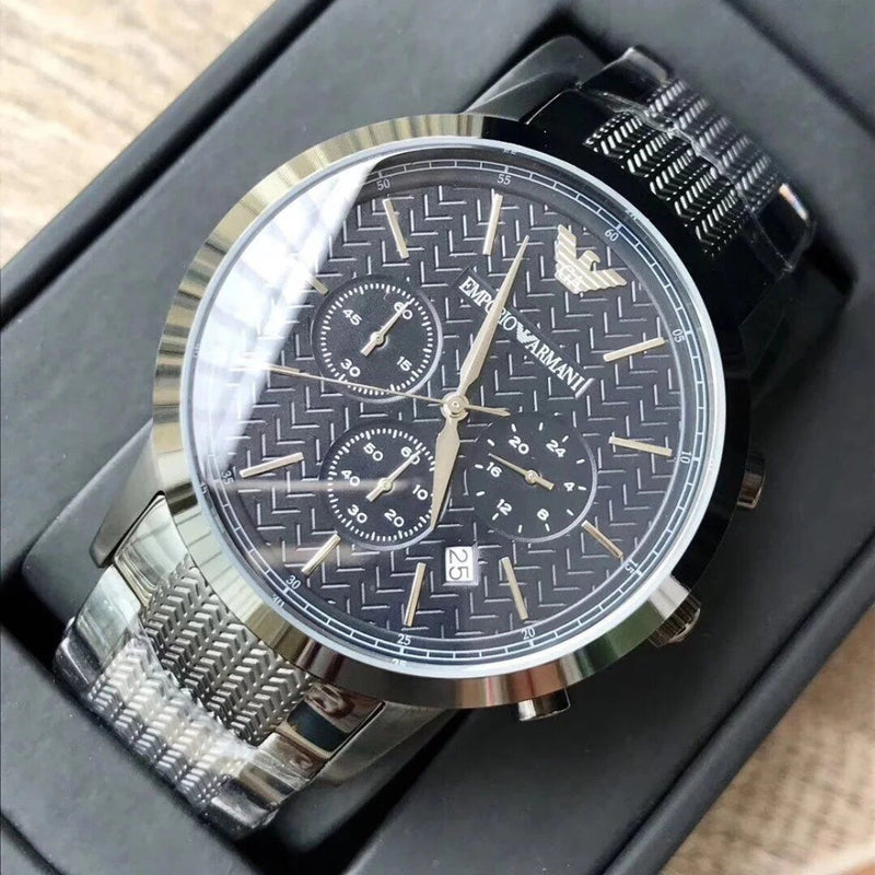 Emporio Armani Renato Chronograph Quartz Blue Dial Grey Steel Strap Watch For Men - AR2505 Buy Now By Emporio Armani
