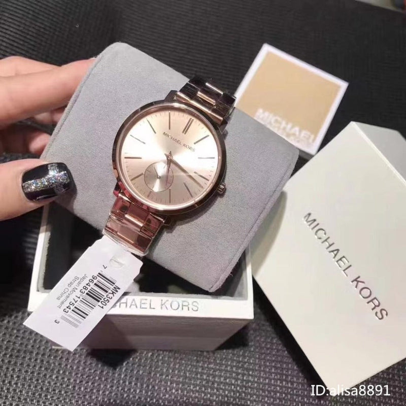 Michael Kors Jaryn Quartz Rose Gold Dial Rose Gold Steel Strap Watch For Women - MK3501 Buy Now By Michael Kors