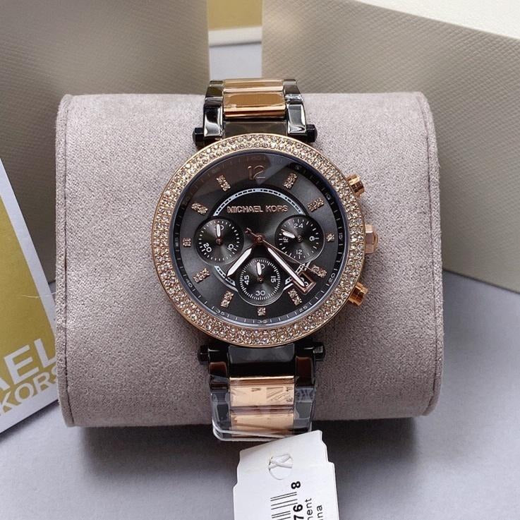 Michael Kors Parker Chronograph Grey Dial Two Tone Steel Strap Watch For Women - MK6440 Buy Now By Michael Kors