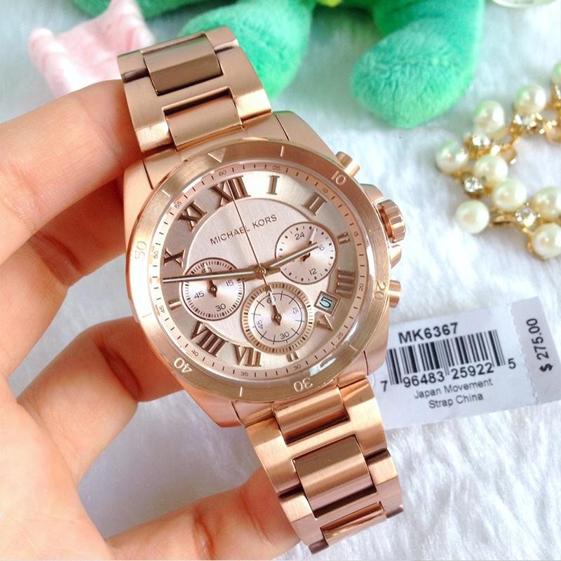 Michael Kors Brecken Chronograph Quartz Rose Gold Dial Rose Gold Steel Strap Watch For Women - MK6367 Buy Now By Michael Kors