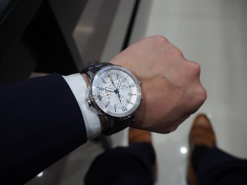 Shop IWC Aquatimer Chronograph White Dial Black Rubber Strap Watch for Men - IW376801 in USA