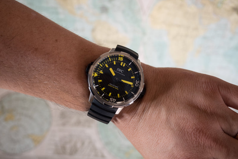 IWC Aquatimer Automatic 2000 Black Dial Black Rubber Strap Watch for Men - IW358001 Buy Now By IWC