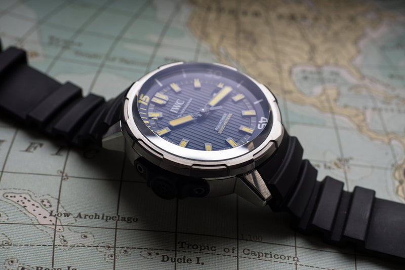 IWC Aquatimer Automatic 2000 Black Dial Black Rubber Strap Watch for Men - IW358001 Buy Now By IWC