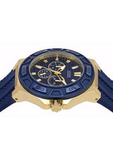 Guess Force Blue & Rose Gold Dial Blue Silicone Strap Watch For Men - W0674G2 Buy Now By Guess