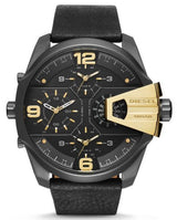 Diesel Uber Chief Two Hand Black Dial Black Leather Strap Watch For Men - DZ7377 Buy Now By Diesel