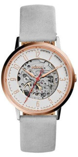 Fossil Vintage Muse Automatic Skeleton White Dial Grey Leather Strap Watch for Women - ME3131 Buy Now By Fossil