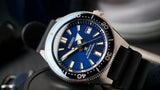 Shop Seiko Prospex Analogue Automatic Diver Blue Dial Black Rubber Strap Watch For Men - SPB053J1 in USA