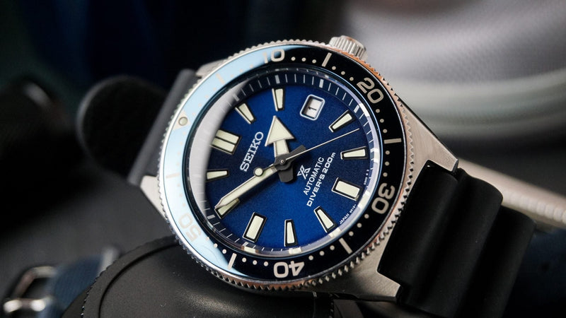 Shop Seiko Prospex Analogue Automatic Diver Blue Dial Black Rubber Strap Watch For Men - SPB053J1 in USA
