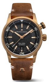 Maurice Lacroix Pontos Diver Limited Edition Black Dial Brown Leather Strap Watch For Men - PT6248-BRZ01-330-3