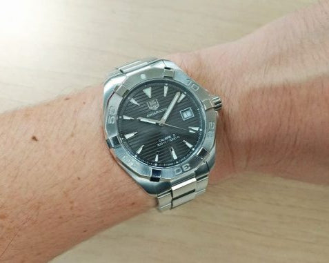Tag Heuer Aquaracer Automatic Anthracite Grey Dial Silver Steel Strap Watch for Men - WAY2113.BA0928