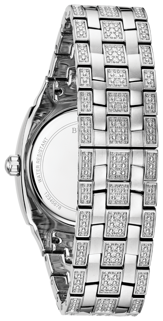 Bulova Crystal Collection Phantom Silver Dial Silver Steel Strap Watch for Men - 96C002 Buy Now By Bulova