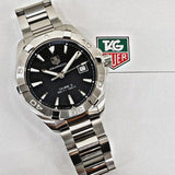 Tag Heuer Aquaracer Automatic Black Dial Silver Steel Strap Watch for Men - WAY2110.BA0928