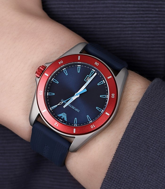 Emporio Armani Sigma Quartz Blue Dial Blue Silicone Strap Watch For Men - AR11217 Buy Now By Emporio Armani