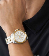 Michael Kors Brecken Chronograph White Dial Two Tone Steel Strap Watch For Men - MK9064 Buy Now By Michael Kors