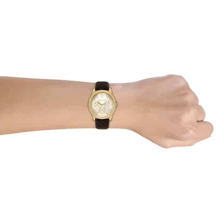Michael Kors Tibby Multifunction Gold Dial Brown Leather Strap Watch For Women - MK6966 Buy Now By Michael Kors