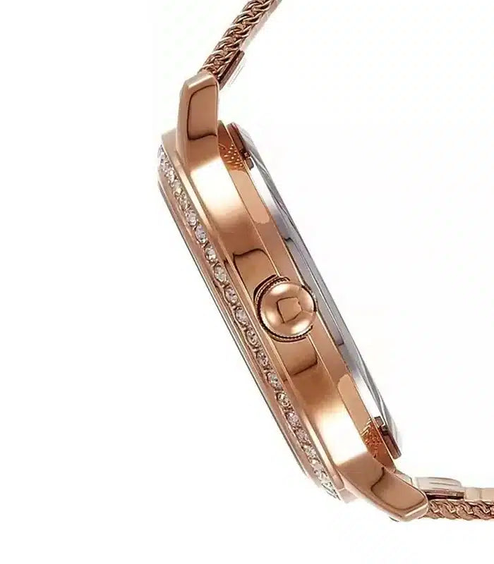 Guess Chelsea Mother of Pearl White Dial Rose Gold Mesh Strap Watch For Women - W0647L2 Buy Now By Guess
