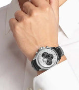 Hugo Boss Casual Chronograph Silver Dial Black Leather Strap Watch For Men - HB1512880 Buy Now By Hugo Boss