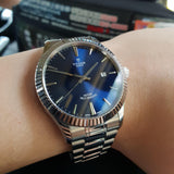 Tudor Style Automatic Blue Dial Silver Steel Strap Watch for Men - M12710-0013 Buy Now By Tudor