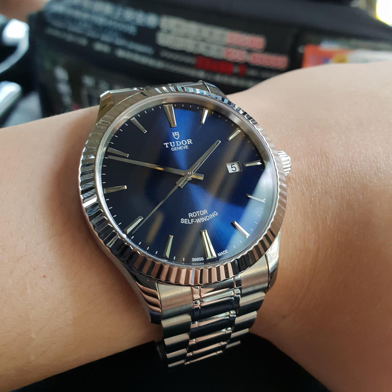 Tudor Style Automatic Blue Dial Silver Steel Strap Watch for Men - M12710-0013 Buy Now By Tudor