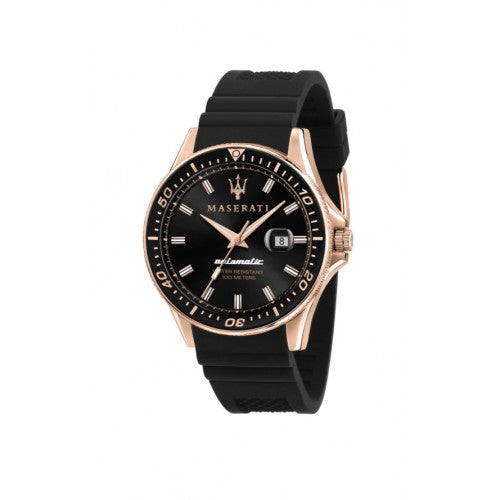 Maserati SFIDA Automatic Black Dial Black Rubber Strap Watch For Men - R8821140001 Buy Now By Maserati