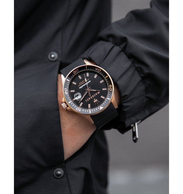 Maserati SFIDA Automatic Black Dial Black Rubber Strap Watch For Men - R8821140001 Buy Now By Maserati