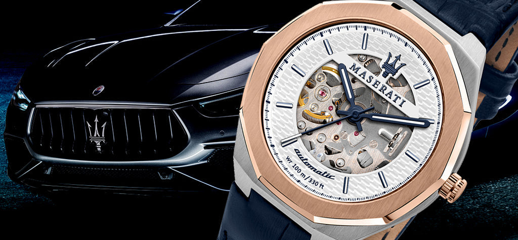 Maserati Stile Automatic Limited Edition White Dial Blue Leather Strap Watch For Men - R8821142001