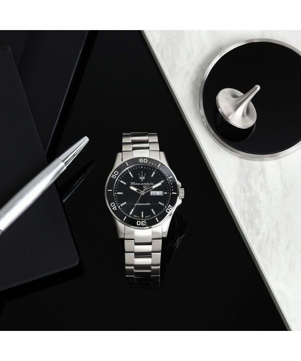 Maserati Competizione Automatic Black Dial Silver Steel Strap Watch For Men - R8823100002 Buy Now By Maserati