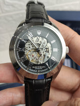 Maserati Traguardo Automatic Black Dial Black Leather Strap Watch For Men - R8871612001 Buy Now By Maserati